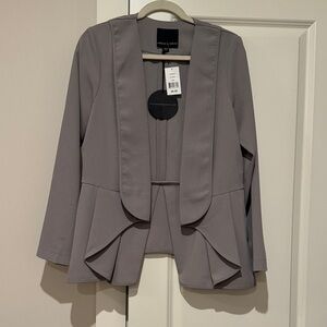 Harlowe and Graham Gray Peplum Blazer